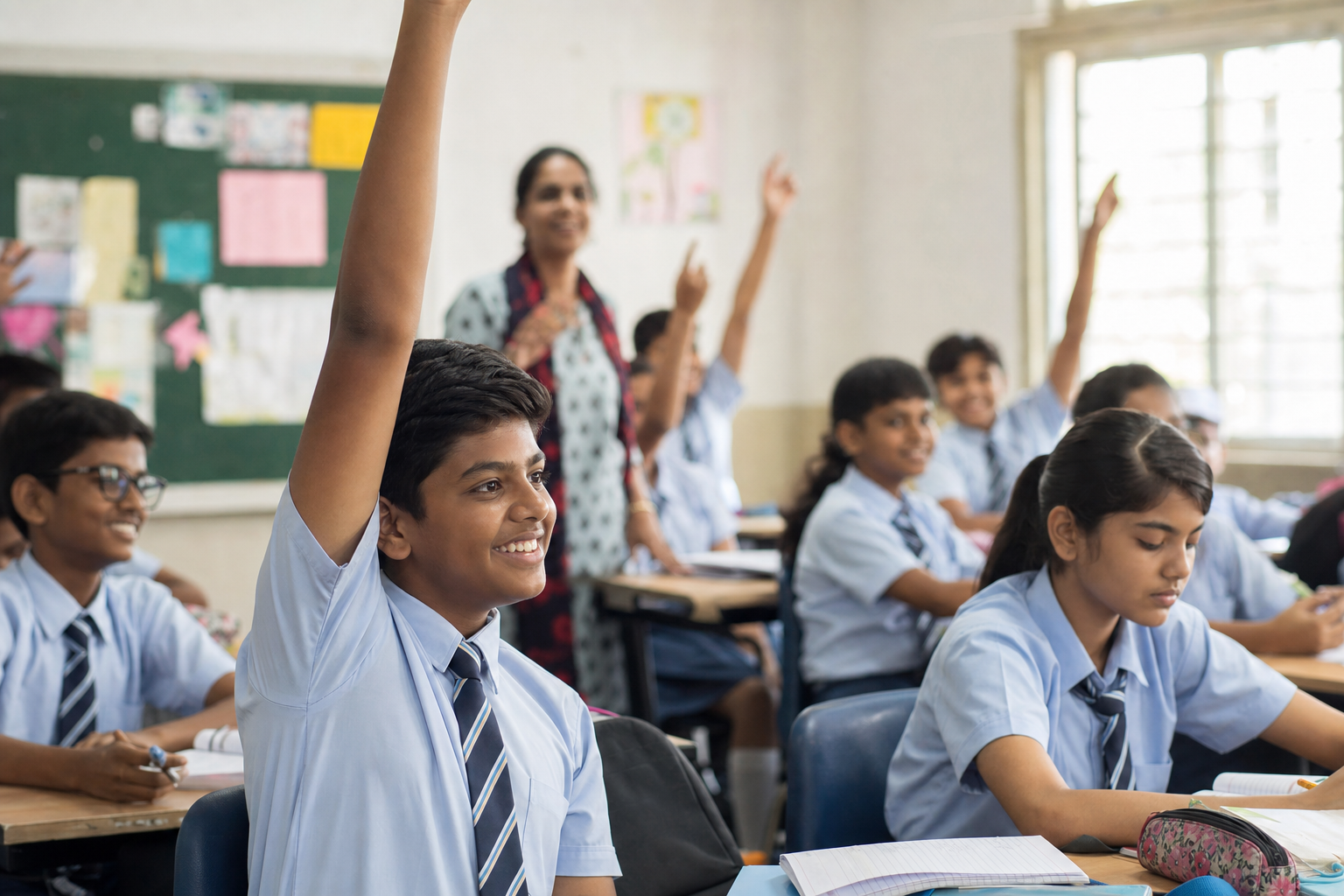 Students participating in an engaging classroom learning session
